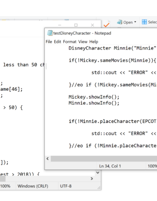 PROG1385 Assign-02 The DisneyCharacter Class solved
