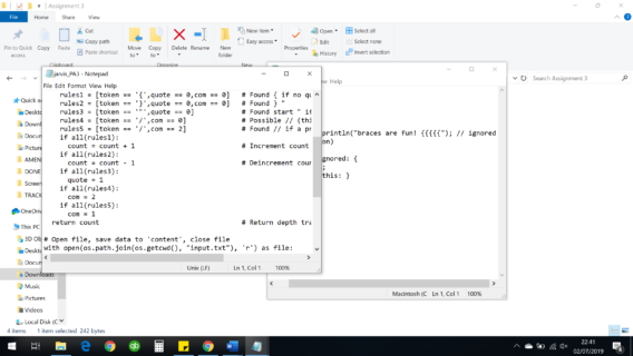 CSE 3302 Programming Assignment 03 – Nesting depth of curly braces using Python solved